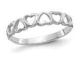 10K White Gold High Polished Heart Promise Ring (SIZE 7)
